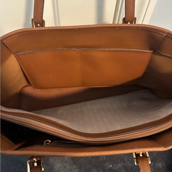 Michael Kors Cognac Saffiano Leather Tote with Gold Hardware - Picture 3 of 8